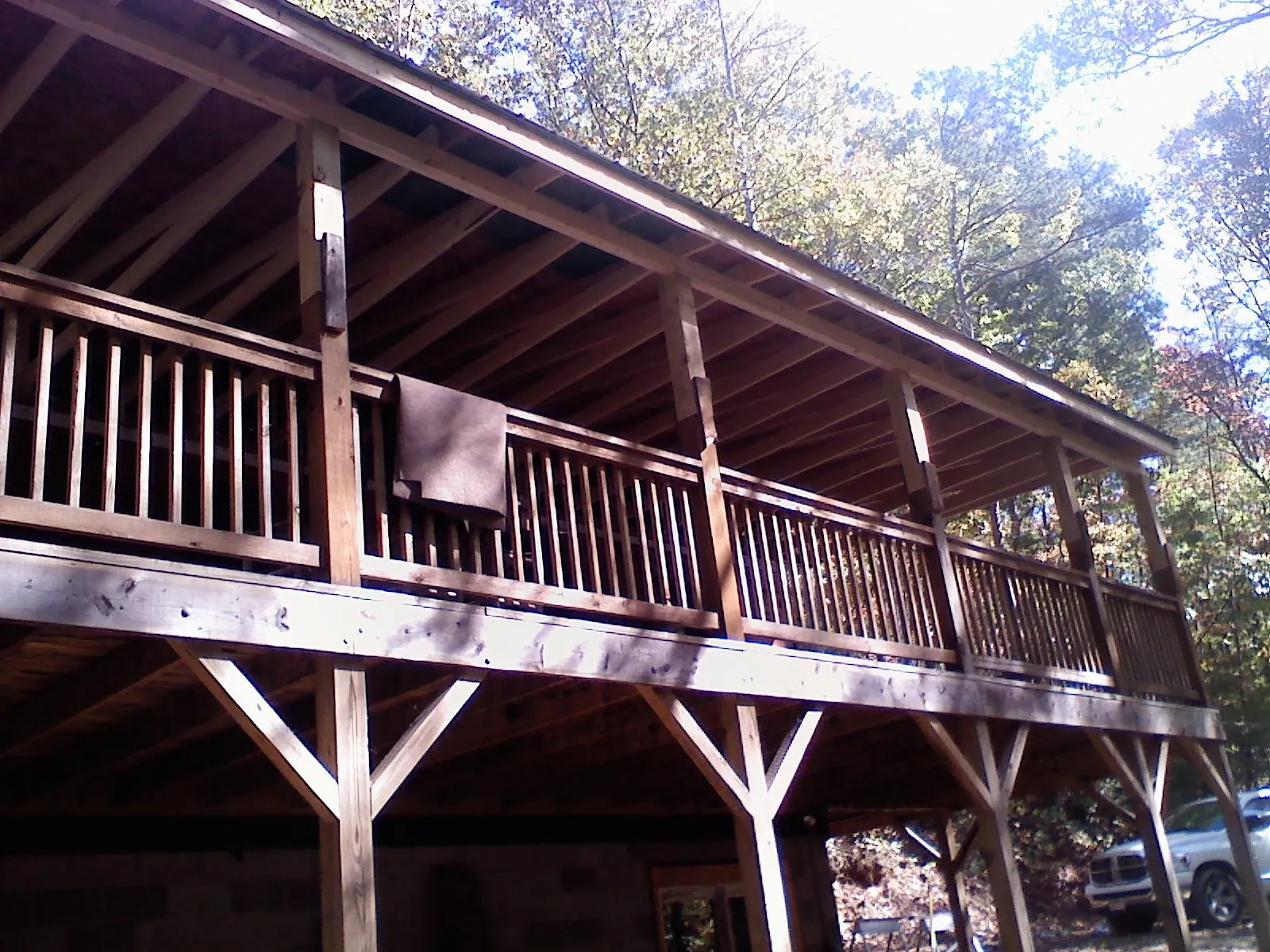 Timber framing under a new elevated porch and deck — Roof Leak Repair in Nerstrand by Roofing Brothers